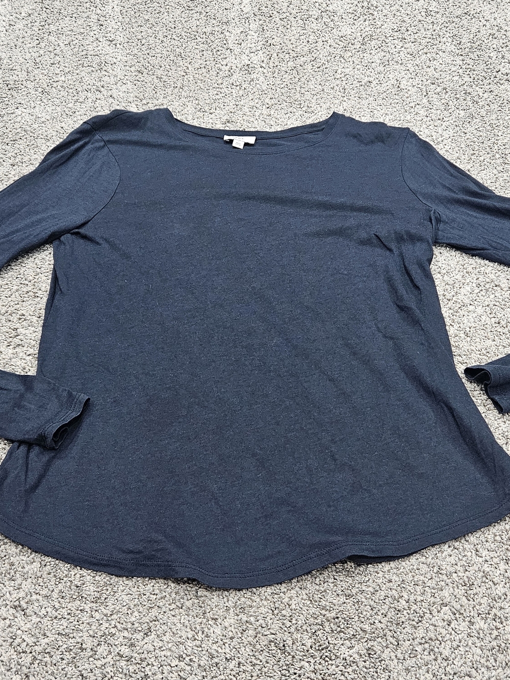 Vince Navy Boatneck Long-Sleeve Tee